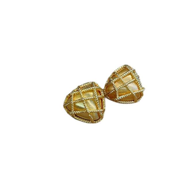 Geometric Hollow Mesh Earrings Personalized Light Luxury Braided Earrings