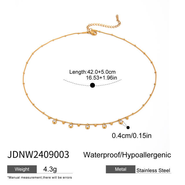 Zircon Necklace Set Sweater Chain Light Luxury Stainless Steel necklace for Women