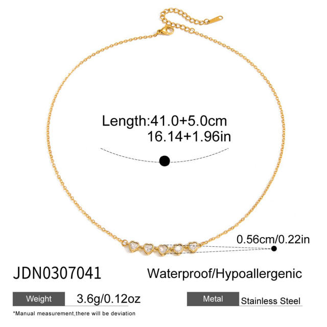 Zircon Necklace Set Sweater Chain Light Luxury Stainless Steel necklace for Women
