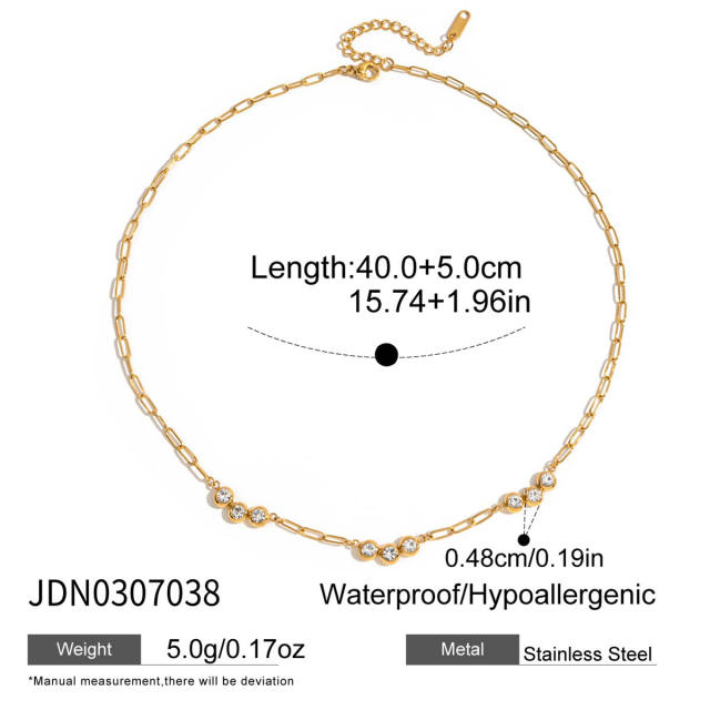 Zircon Necklace Set Sweater Chain Light Luxury Stainless Steel necklace for Women