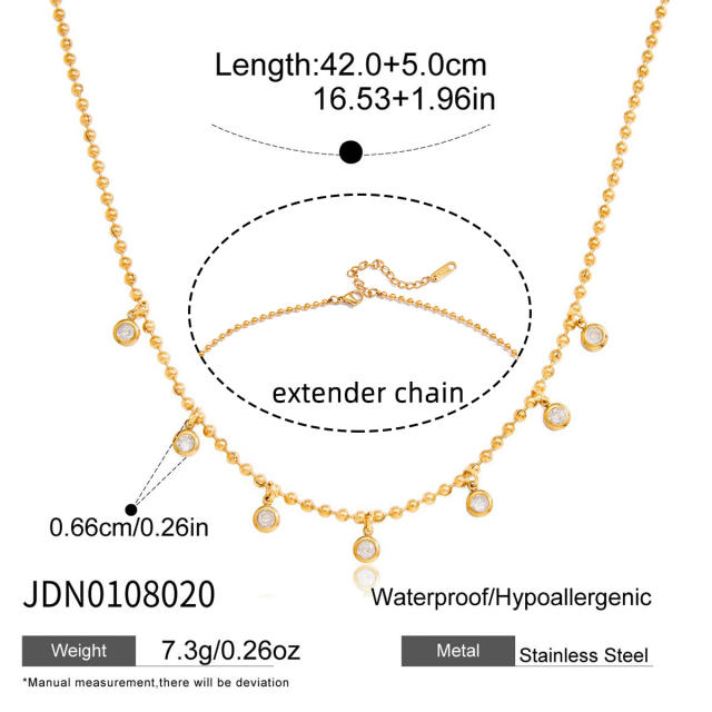 Zircon Necklace Set Sweater Chain Light Luxury Stainless Steel necklace for Women