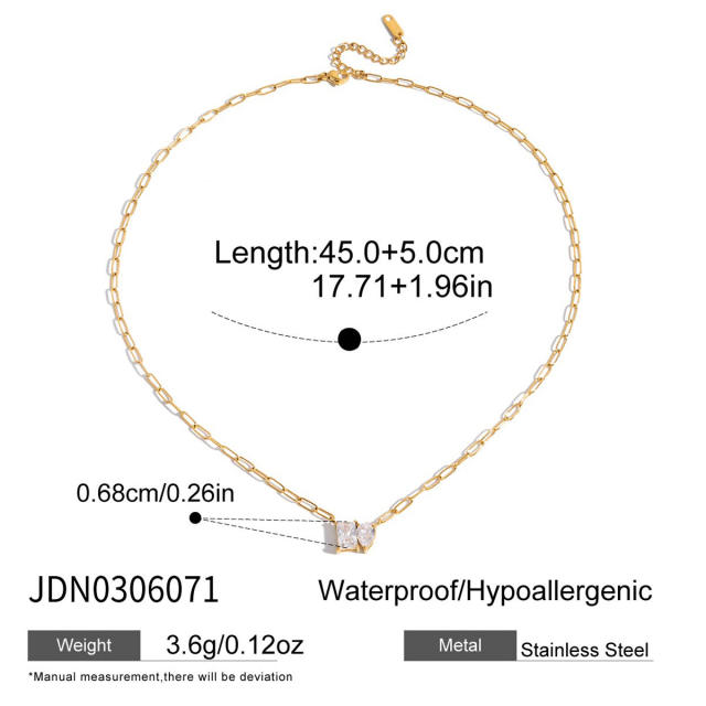Zircon Necklace Set Sweater Chain Light Luxury Stainless Steel necklace for Women