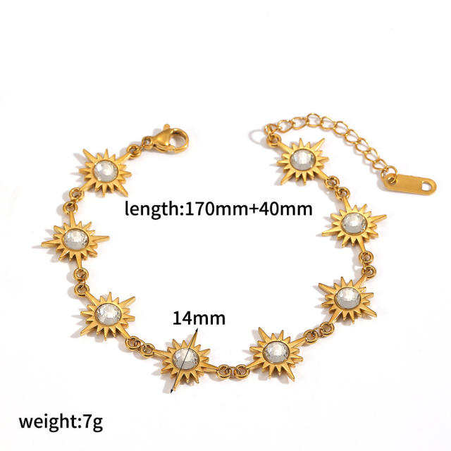 18K gold stainless steel bracelet sunflower pearl bracelet