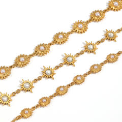 18K gold stainless steel bracelet sunflower pearl bracelet