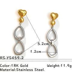 Hot sale mix color geometric heart circle stainless steel earrings