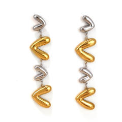 Hot sale mix color geometric heart circle stainless steel earrings