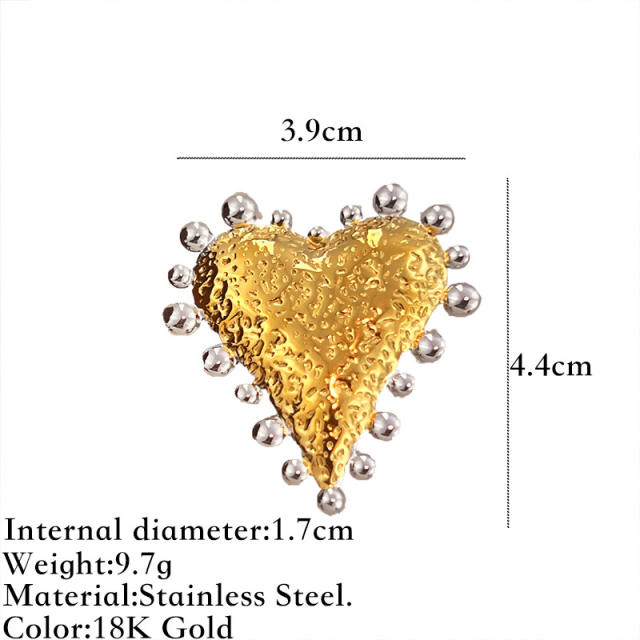 Mix color hot sale stainless steel rings heart flower rings for women