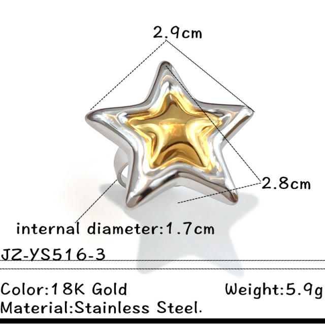 Mix color hot sale stainless steel rings heart flower rings for women