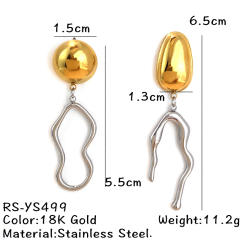 Hot sale mix color geometric heart circle stainless steel earrings
