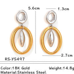 Hot sale mix color geometric heart circle stainless steel earrings