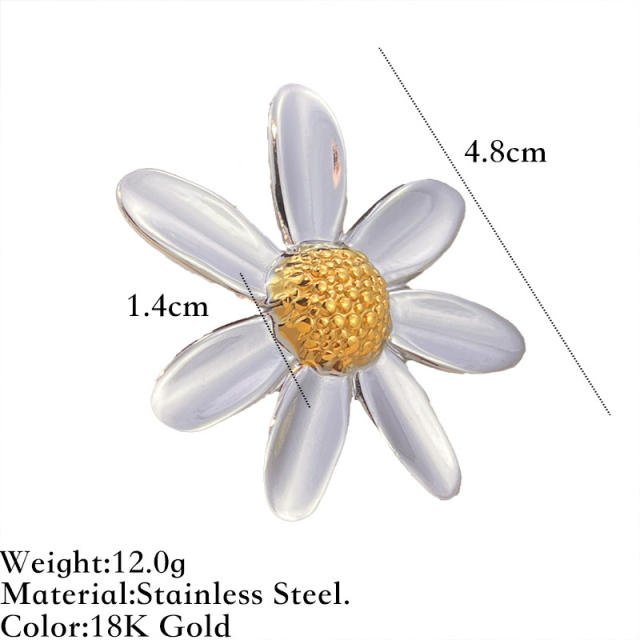Mix color hot sale stainless steel rings heart flower rings for women