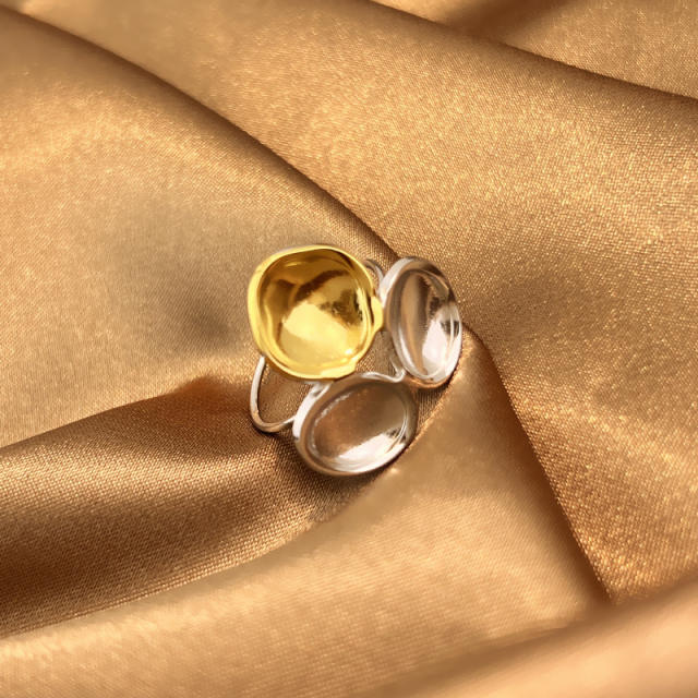 Winter jewelry color mix shell flower stainless steel rings
