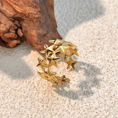 Color mix star shape stainless steel rings