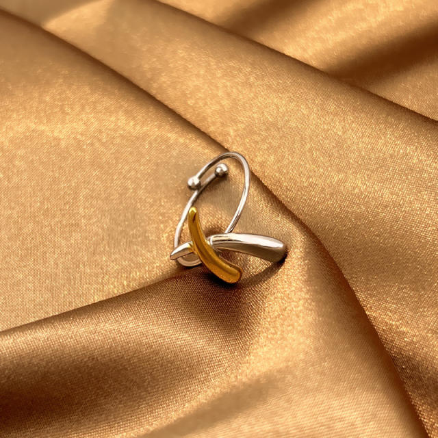 Winter jewelry color mix shell flower stainless steel rings