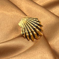 Winter jewelry color mix shell flower stainless steel rings