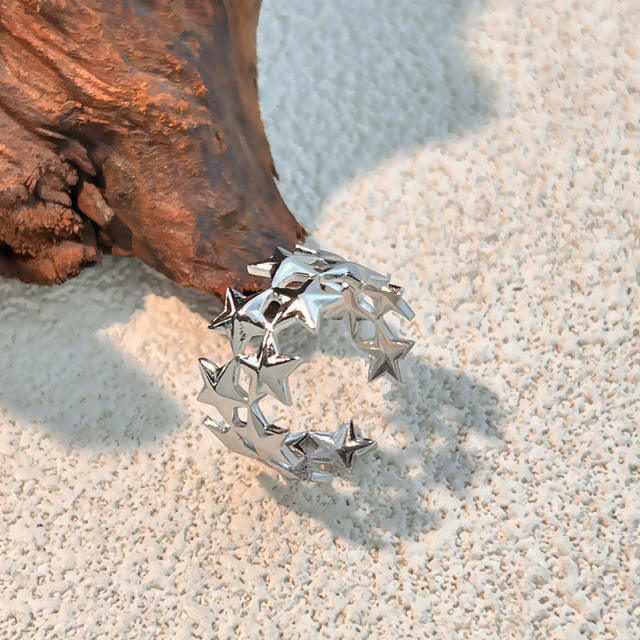 Color mix star shape stainless steel rings