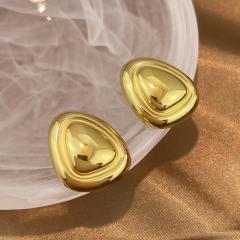 Stainless Steel Earrings Geometric Glossy Light Luxury Earrings for Women