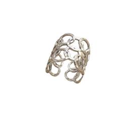 Hollow out mix color stainless steel rings