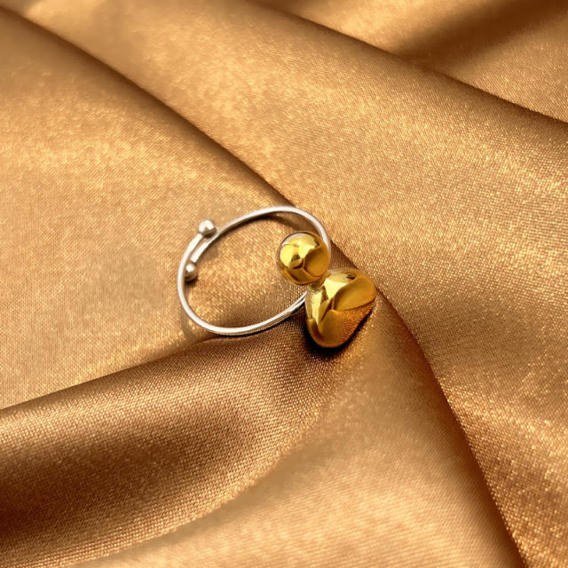 Winter jewelry color mix shell flower stainless steel rings