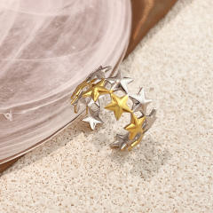 Color mix star shape stainless steel rings