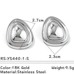 Stainless Steel Earrings Geometric Glossy Light Luxury Earrings for Women