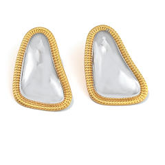 Geometric triangle shape mix color basic stainless steel earrings