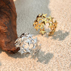 Color mix star shape stainless steel rings