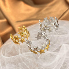 Color mix star shape stainless steel rings