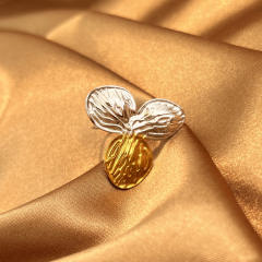 Winter jewelry color mix shell flower stainless steel rings