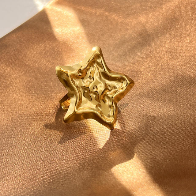Hot sale holiday vacation flower leaf shape stainless steel rings