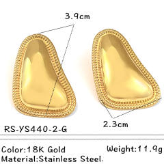Geometric triangle shape mix color basic stainless steel earrings