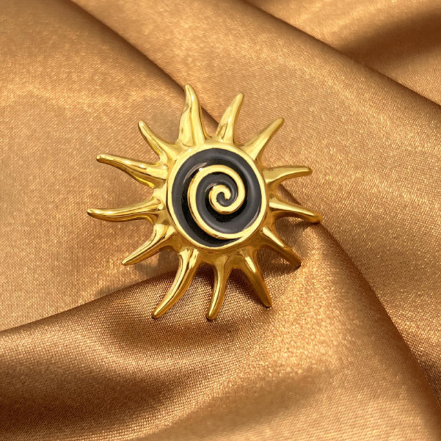 Winter jewelry color mix shell flower stainless steel rings