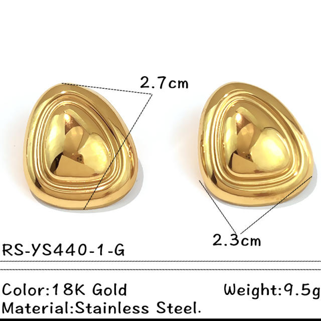Stainless Steel Earrings Geometric Glossy Light Luxury Earrings for Women