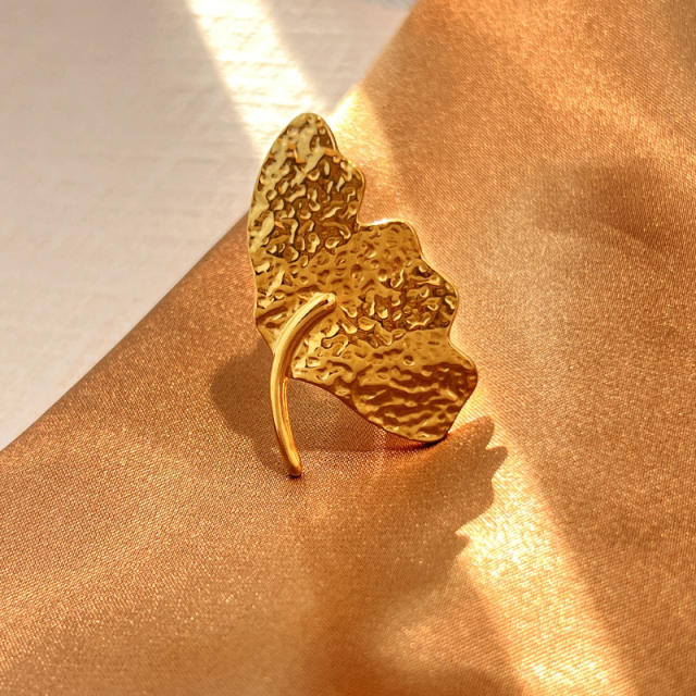 Hot sale holiday vacation flower leaf shape stainless steel rings