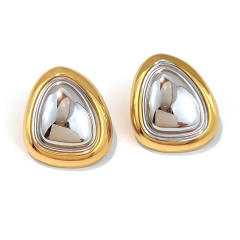 Stainless Steel Earrings Geometric Glossy Light Luxury Earrings for Women