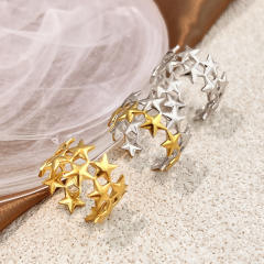 Color mix star shape stainless steel rings