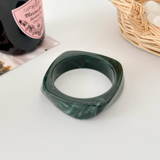 Resin Bracelet Set for Women Exaggerated Bracelets Retro Geometric Jewelry Accessories