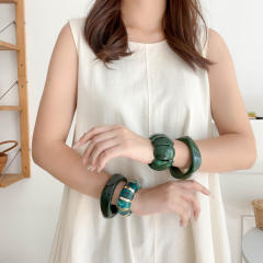 Resin Bracelet Set for Women Exaggerated Bracelets Retro Geometric Jewelry Accessories