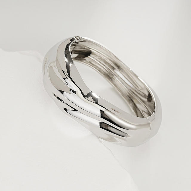 Irregular Glossy Alloy Bracelet Set Geometric Bracelet Collection Hand Jewelry Accessories