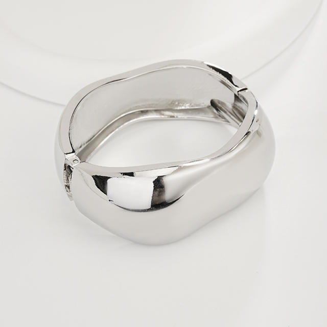 Irregular Glossy Alloy Bracelet Set Geometric Bracelet Collection Hand Jewelry Accessories