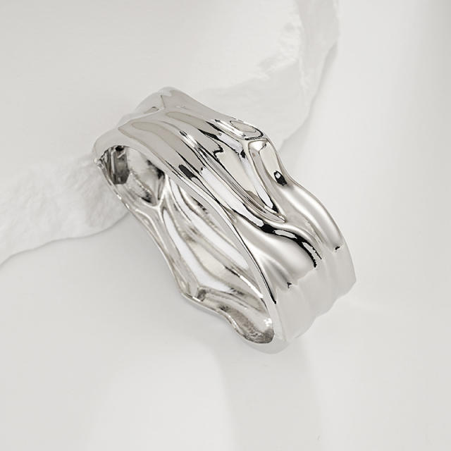 Irregular Glossy Alloy Bracelet Set Geometric Bracelet Collection Hand Jewelry Accessories