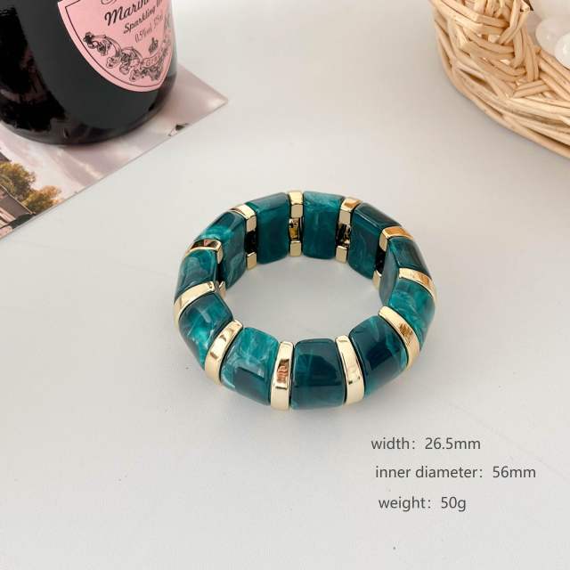 Resin Bracelet Set for Women Exaggerated Bracelets Retro Geometric Jewelry Accessories
