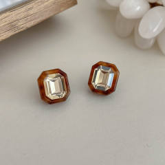 Retro Amber Zircon Geometric Earrings Collection Women's Stylish ear studs