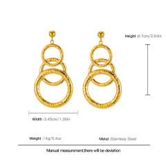 Vintage geometric circle stainless steel earrings