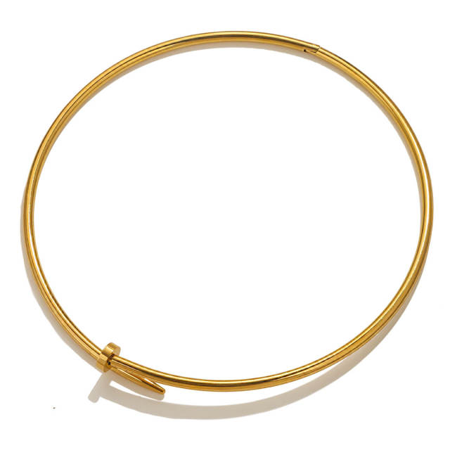 Simple geometric sweet cool collar necklace mix personality nail collar stainless steel necklace