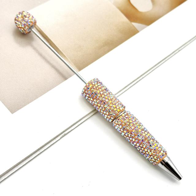 DIY Electroplated Colorful Full Diamond Beaded Pen Colorful Diamond Beaded Ballpoint Pen