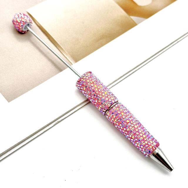 DIY Electroplated Colorful Full Diamond Beaded Pen Colorful Diamond Beaded Ballpoint Pen