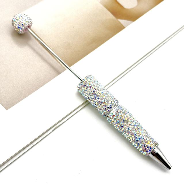 DIY Electroplated Colorful Full Diamond Beaded Pen Colorful Diamond Beaded Ballpoint Pen