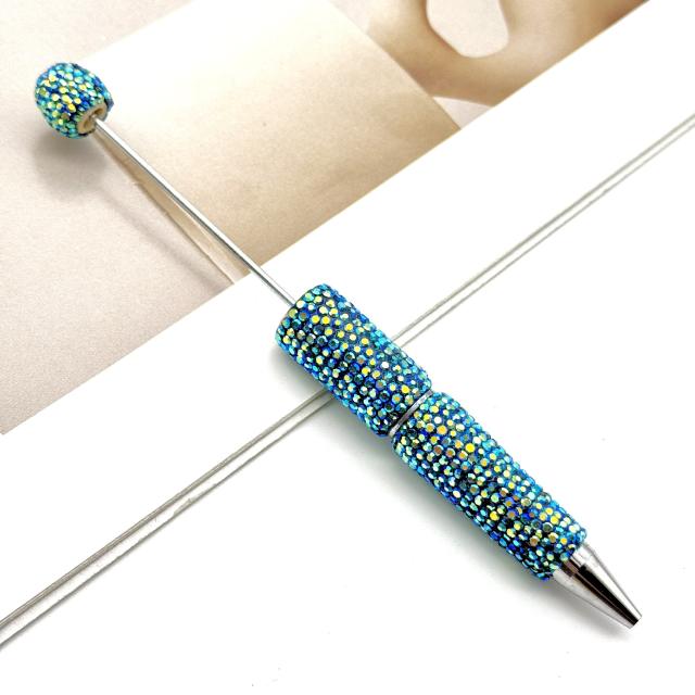DIY Electroplated Colorful Full Diamond Beaded Pen Colorful Diamond Beaded Ballpoint Pen