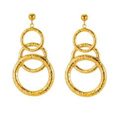 Vintage geometric circle stainless steel earrings